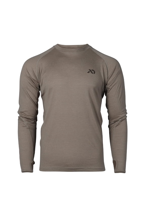 Men's Wick LS Crew, Long Sleeve Moisture-Wicking Outdoor Shirt, Walnut Color (MTWLCWN)