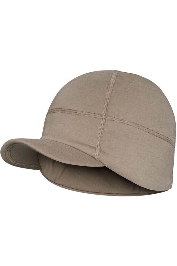 Rugged Wool Brimmed Beanie, Walnut, Large