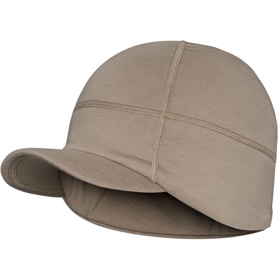 First Lite Rugged Wool Brimmed Beanie, Walnut, Large