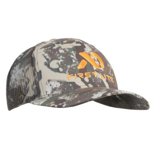 First Lite Trucker Hat, Specter Camo, Mesh Back, Customizable Snapback, Lightweight Outdoor Cap (MATRKSPOS)