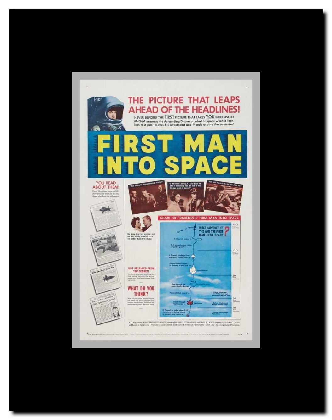 First Man into Space Framed Movie Poster