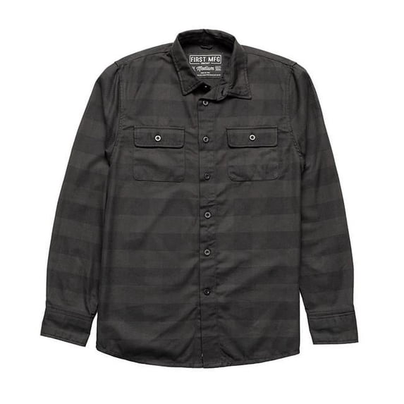 First Manufacturing FIM408FNL-L-BKG Frontier Life Style Flannel Shirt, Black & Green - Large