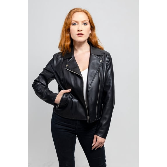First Manufacturing WBL-1003VGL-XL-BLK Demi Faux Leather Jacket for Women, Black - Extra Large