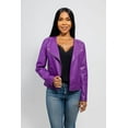 thumbnail image 1 of First Manufacturing WBL-1006VGL-XXL-PURPL Violet Vegan Faux Leather Jacket for Women, Dark Purple - 2XL, 1 of 4