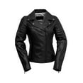 thumbnail image 1 of First Manufacturing WBL1589-S-BLK Womens Princess Cut Fashion Edition Moto Leather Jacket, Black - Small, 1 of 7
