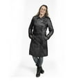 thumbnail image 1 of First Manufacturing WBL3071-XS-BLK Womens Olivia Fashion Trench Leather Jacket, Black - Extra Small, 1 of 8