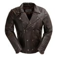 thumbnail image 1 of First Manufacturing WBM2806-5X-4X-BKCOG Mens Brooklyn Fashion Leather Jacket, Black Cognac - 5XL-4XL, 1 of 7