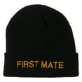 thumbnail image 1 of First Mate Embroidered Long Beanie - Black OSFM, 1 of 5