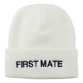 thumbnail image 1 of First Mate Embroidered Long Beanie - White OSFM, 1 of 5