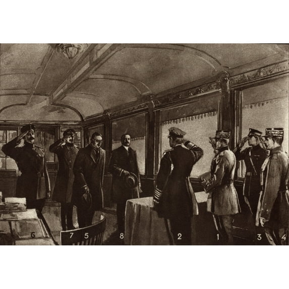 First Meeting Of The German Armistice Delegates With Marshal Foch. Nov. 8 History (36 x 24)