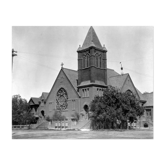 First Methodist Church - Phoenix Arizona Photography Church Architecture Vintage Black and White Cathedral Religious Art Unframed Wall Art Print 5 x 7 inches