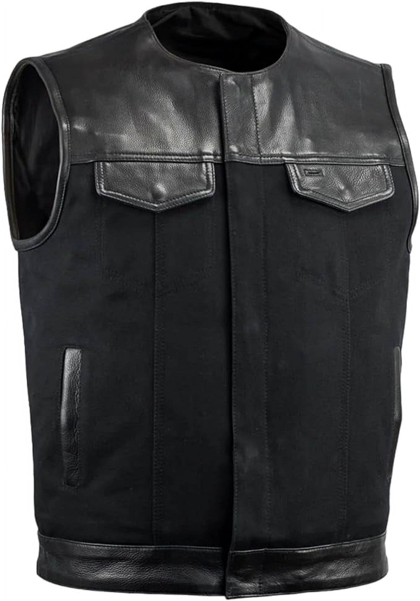 Biker Vest Men First Mfg Co Gambler Men's Motorcycle Biker
