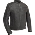 thumbnail image 1 of First Mfg Co - BiTurbo - Men's Motorcycle Biker Riding Black Leather Jacket - 4X Large, 1 of 5