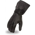 thumbnail image 1 of First Mfg Co - Blaze - Men's Motorcycle Biker Riding Black Leather Gloves - Large - Lightweight Gel Padding, 1 of 2