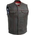 thumbnail image 1 of First Mfg Co - Born Free - Men's Motorcycle Biker Riding Black Leather Vest - Large, 1 of 5