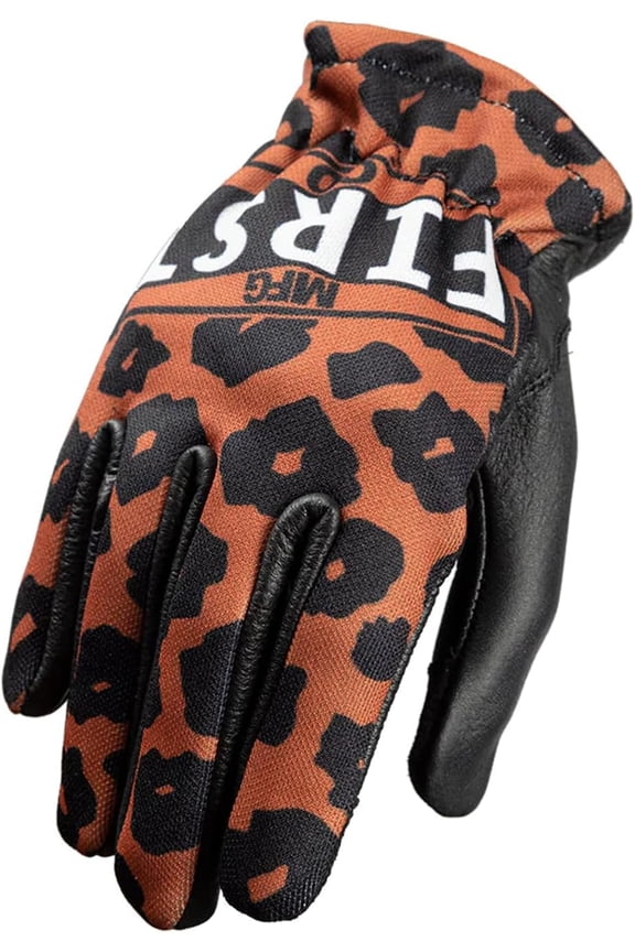 - Clutch - Women's Motorcycle Biker Riding Brown Leather Gloves - Large - Stretch Polyester