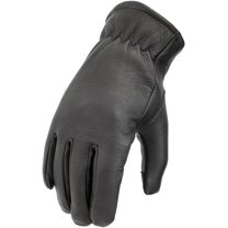 First Mfg Co - Collector - Men's Motorcycle Biker Riding Black Leather Gloves - 2X Large - Cinched Wrists