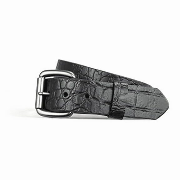 First Mfg Co, Crocodile, Men's Motorcycle Biker Riding Leather Belt, Classic Style, Adjustable Fit– Black, Size 50