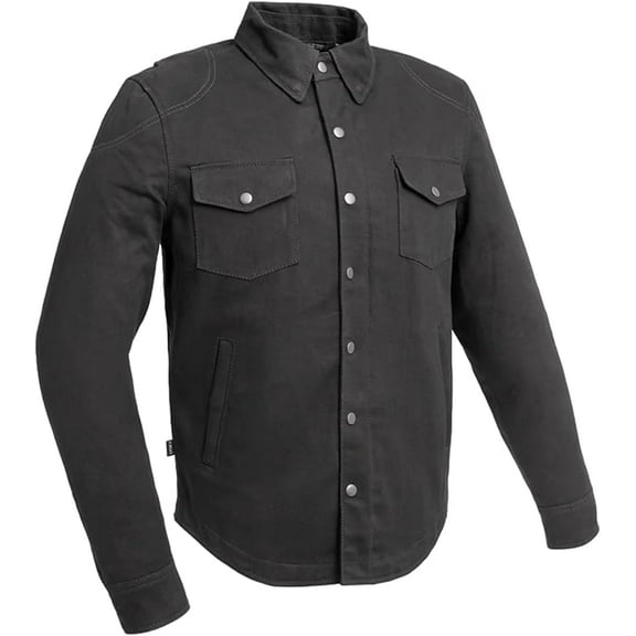 First Mfg Co - Dagger - Men's Motorcycle Shirt - Twill - Black - Small