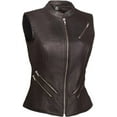 thumbnail image 1 of First Mfg Co - Fairmont - Women's Motorcycle Biker Riding Black Leather Vest - 5X Large - Adjustable Lacing, 1 of 3