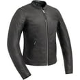 thumbnail image 1 of First Mfg Co - Flashback - Women's Motorcycle Biker Riding Black Leather Jacket - Medium - Gussets Armor Pockets, 1 of 5