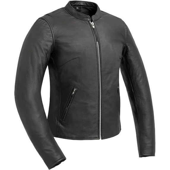 First Mfg Co - Flashback - Women's Motorcycle Biker Riding Black Leather Jacket - Medium - Gussets Armor Pockets