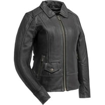 First Mfg Co - Free Spirit - Women's Motorcycle Biker Riding Black Leather Jacket - 2X Large
