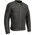 thumbnail image 1 of First Mfg Co - Grand Prix - Men's Motorcycle Biker Riding Black Leather Jacket - Black - 2X Large, 1 of 5