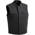 thumbnail image 1 of First Mfg Co - Havoc - Men's Motorcycle Biker Riding Black Twill Band Vest - 3X Large, 1 of 5