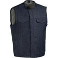 thumbnail image 1 of First Mfg Co - Haywood - Men's Motorcycle Biker Riding Blue Denim Vest - Extra Large, 1 of 3