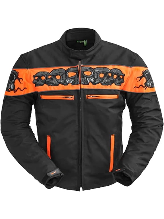 - Immortal - Men's Motorcycle Biker Riding Black Orange Cordura Jacket - 5X Large - Gussets Grommets Thermal Liner Vented Water Repellant