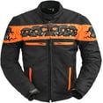 thumbnail image 1 of First Mfg Co - Immortal - Men's Motorcycle Biker Riding Black Orange Cordura Jacket - Extra Large - Gussets Grommets Thermal Liner Vented Water Repellant, 1 of 3