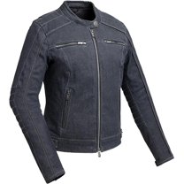 First Mfg Co - Jada - Women's Motorcycle Biker Riding Blue Denim Jacket - 2X Large