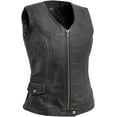 thumbnail image 1 of First Mfg Co - Lolita - Women's Motorcycle Biker Riding Black Leather Vest - Extra Small, 1 of 5