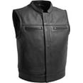 thumbnail image 1 of First Mfg Co - Lowrider - Men's Motorcycle Biker Riding Black Leather Vest - 5X Large, 1 of 5