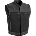 thumbnail image 1 of First Mfg Co - Lowrider - Men's Motorcycle Biker Riding Black Twill Vest - 2X Large, 1 of 4