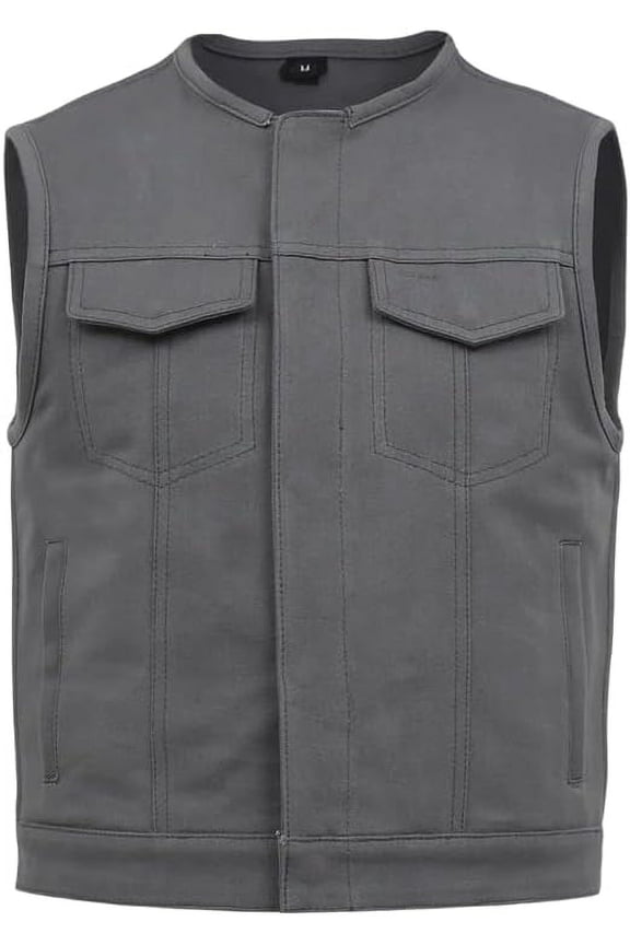 - Lowside - Mens Motorcycle Biker Riding Canvas Vest - 3X Large