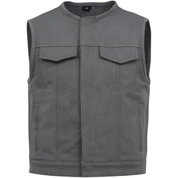 First Mfg Co - Lowside - Mens Motorcycle Biker Riding Canvas Vest - Medium