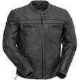 thumbnail image 1 of First Mfg Co - Maverick - Men's Motorcycle Biker Riding Black Leather Jacket - Large, 1 of 5