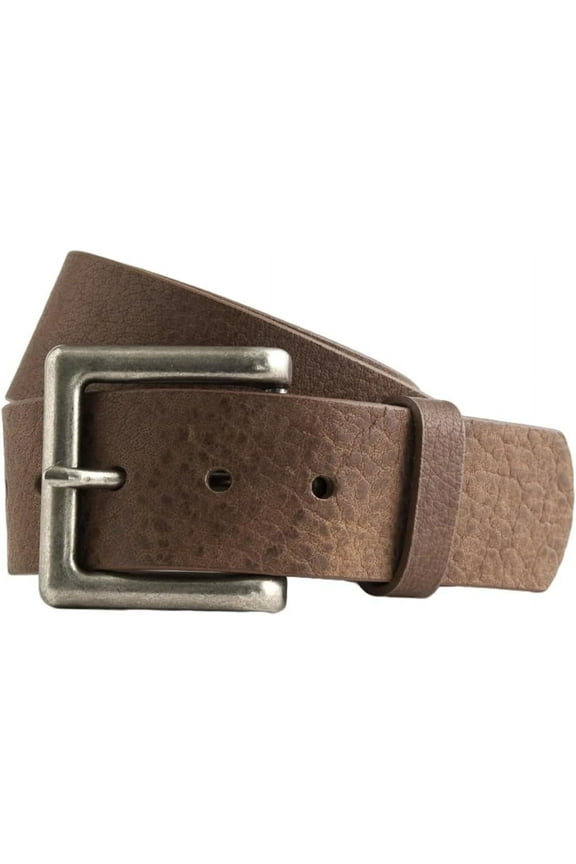 Men’s Leather Belt, Genuine Leather Casual Dress Belt, Classic Style, Adjustable Fit – Brown, Size 46