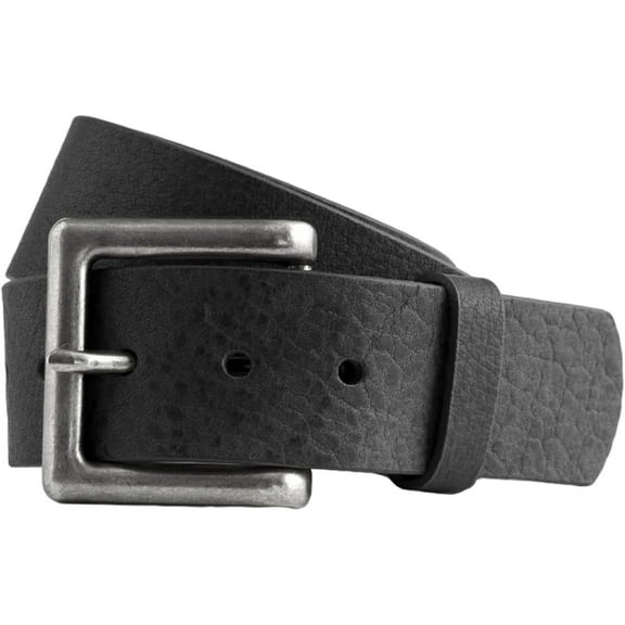 First Mfg Co Men’s Leather Belt, High-Quality Everyday Wear, Durable, Stylish, Adjustable Belts – Black, Size 50