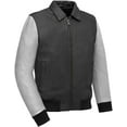 thumbnail image 1 of First Mfg Co - Moto Bomber - Mens Motorcycle Biker Jacket - Leather (US, Alpha, 5X-Large, Regular, Regular, Black White), 1 of 5
