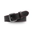 thumbnail image 1 of First Mfg Co - Motorcycle Biker Riding Concealment Leather Belt for Men, Work/Daily Wear Belt for Men (Black/Red B16006-32), 1 of 5
