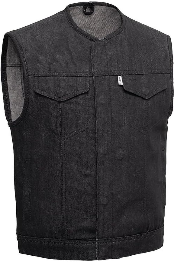 - Murdock - Men's Motorcycle Biker Riding Black Denim Vest - Extra Large