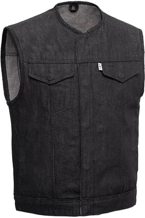 - Murdock - Men's Motorcycle Biker Riding Black Denim Vest - Medium