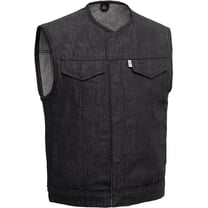 First Mfg Co - Murdock - Men's Motorcycle Biker Riding Black Denim Vest - Small