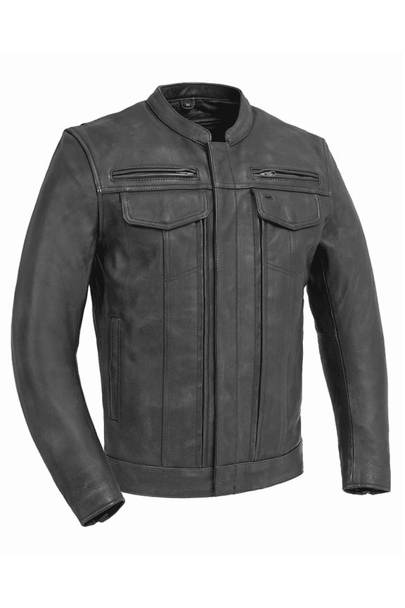 - Raider - Men's Motorcycle Riding Leather Jacket, Premium Bikers Leather Jacket with Single Panel Action Back & Protactive Gear Pockets