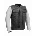 thumbnail image 1 of First Mfg Co - Raider - Men's Motorcycle Riding Leather Jacket, Premium Bikers Leather Jacket with Single Panel Action Back & Protactive Gear Pockets, 1 of 6