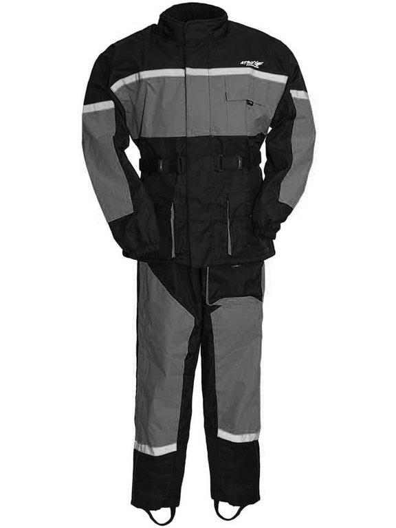 - Rain Suit - Men's Motorcycle Biker Riding Ripstop Rain Suit - Extra Large