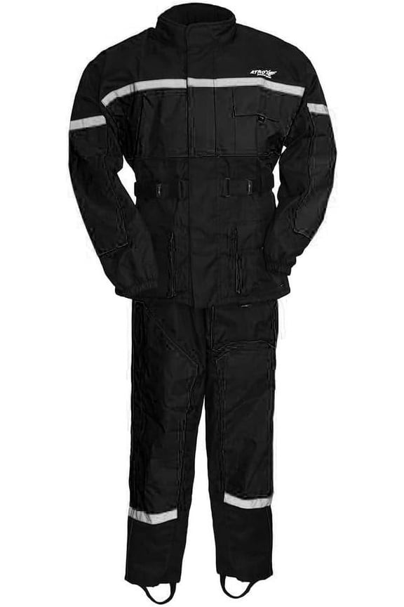 - Rain Suit - Men's Motorcycle Biker Riding Ripstop Rain Suit - Large